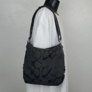 Authentic Coach black leather canvas adjustable strap